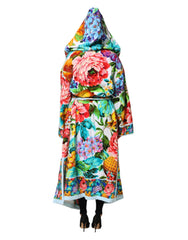 Dolce & Gabbana Multicolor Floral Print Belted Bathrobe Coat Jacket - IT42|M - Wrap Coats