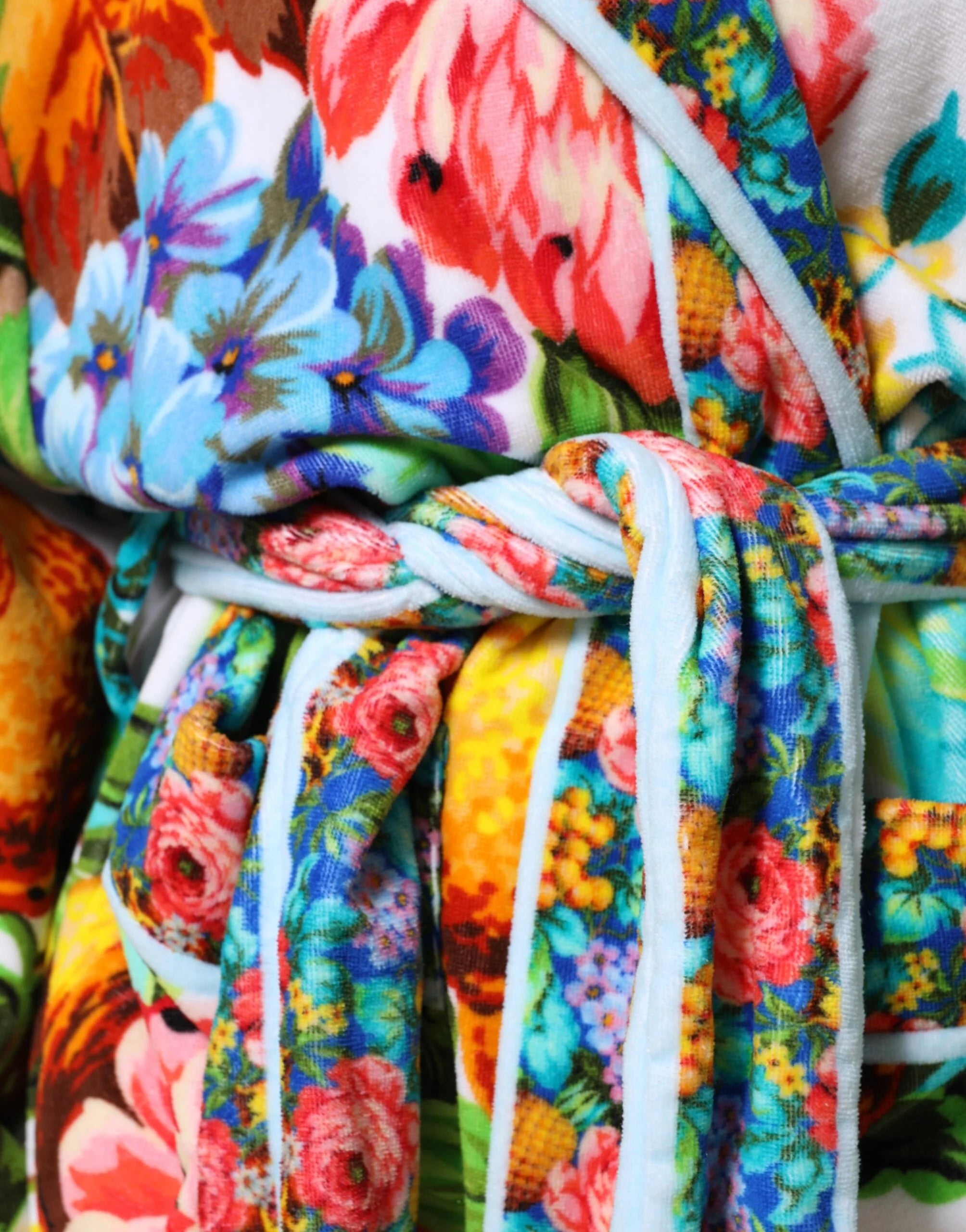 Dolce & Gabbana Multicolor Floral Print Belted Bathrobe Coat Jacket - IT42|M - Wrap Coats