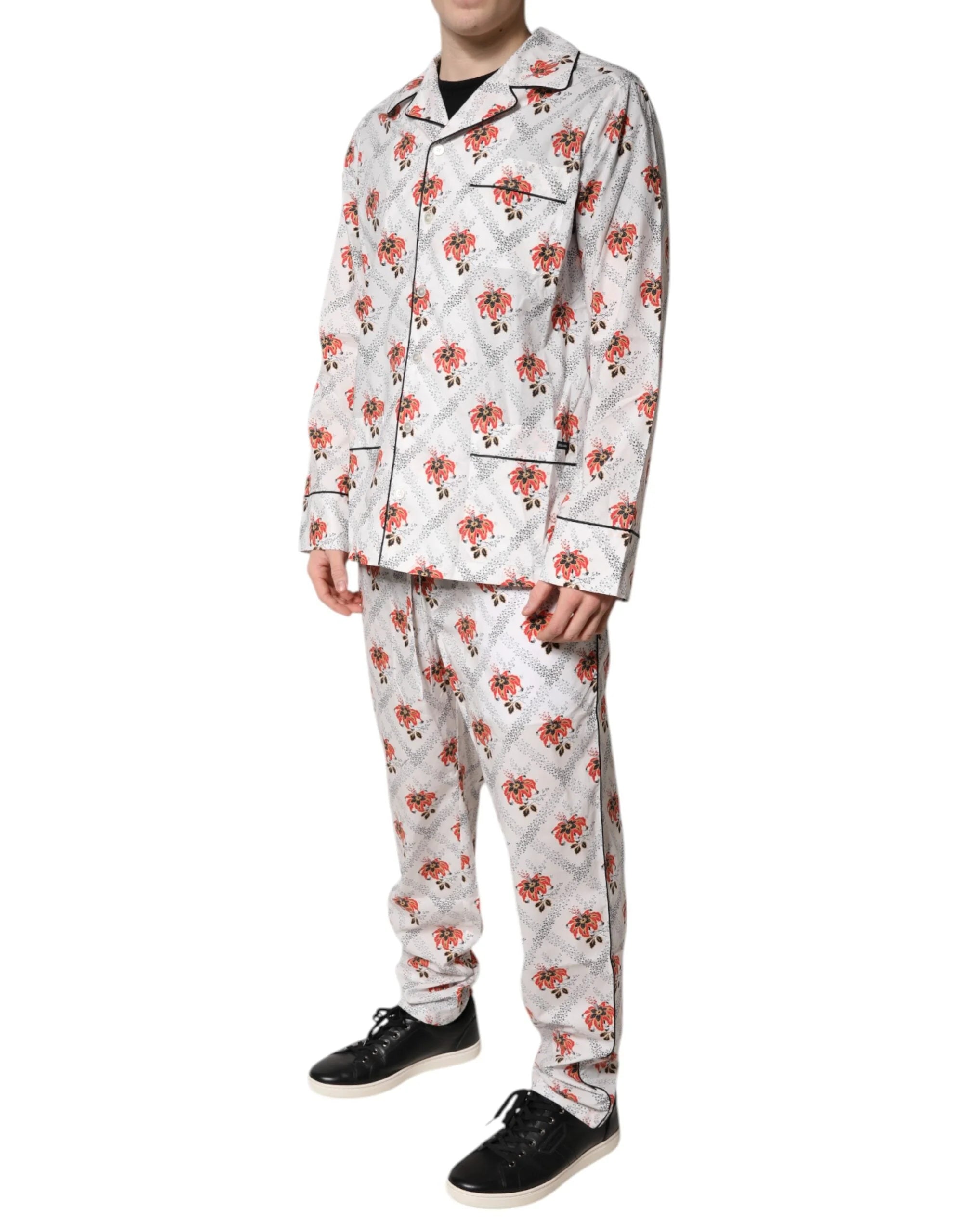 Dolce & Gabbana Multicolor Floral Print Cotton Pajama Set Sleepwear - Pajamas
