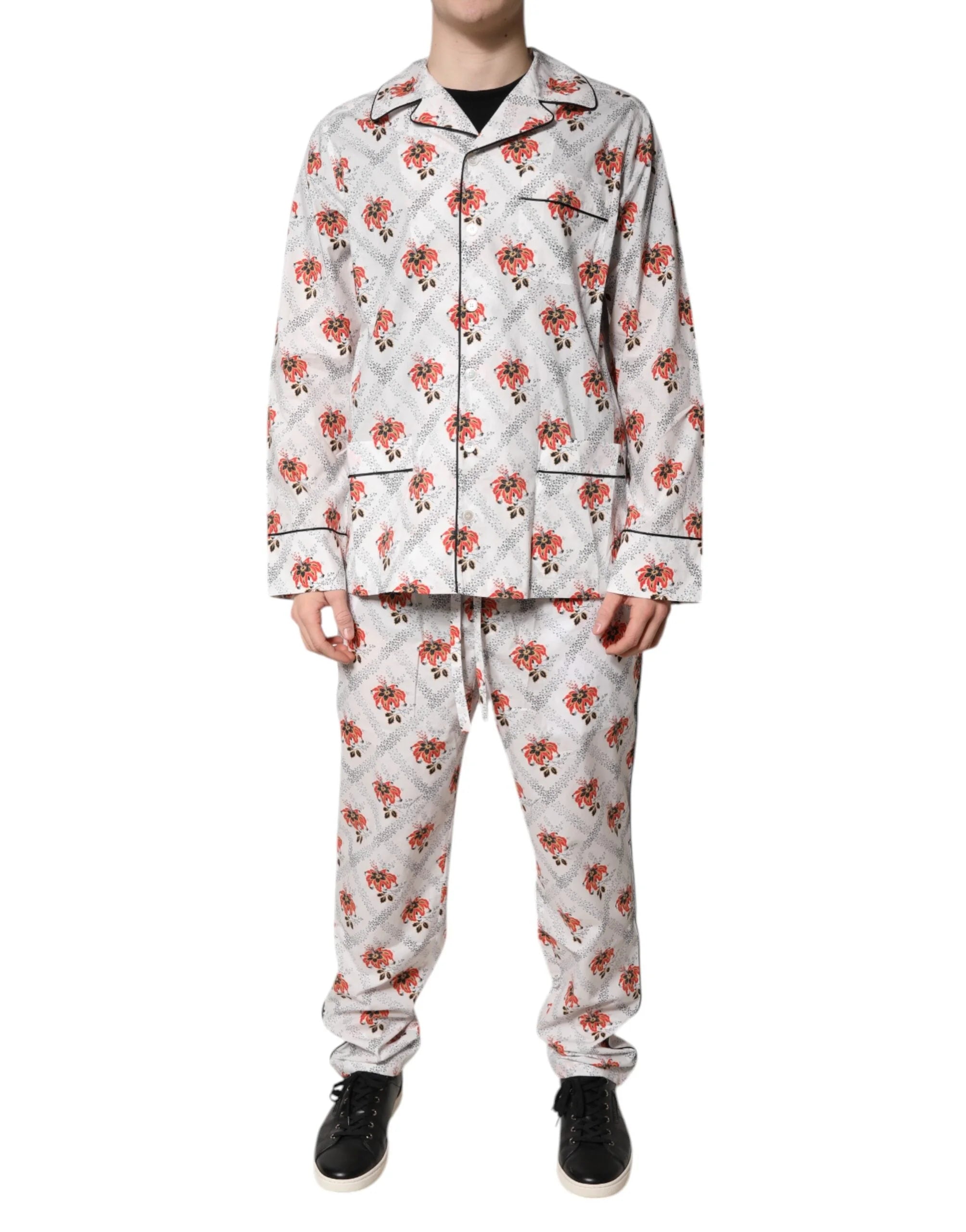 Dolce & Gabbana Multicolor Floral Print Cotton Pajama Set Sleepwear - Pajamas