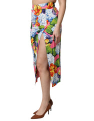 Dolce & Gabbana Multicolor Floral Print High Waist Midi Skirt - IT40|S - Skirts