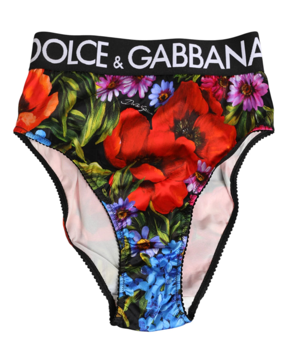 Dolce & Gabbana Multicolor Floral Print High Waist Panty Underwear - Briefs