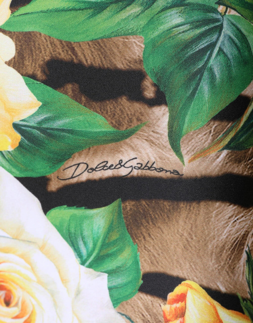 Dolce & Gabbana Multicolor Floral Print Sheath Mini Dress - IT40|S