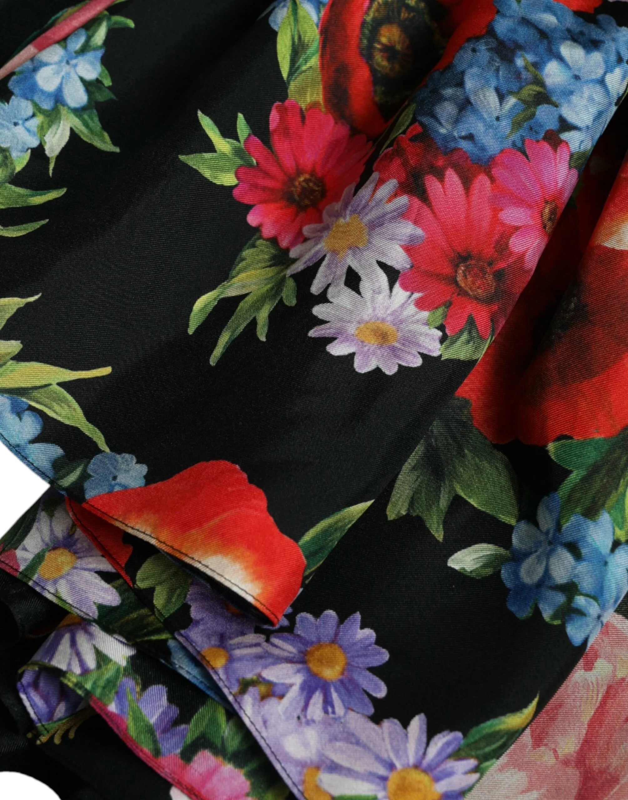 Dolce & Gabbana Multicolor Floral Print Silk Twill Gown Dress - IT40|S - Dresses