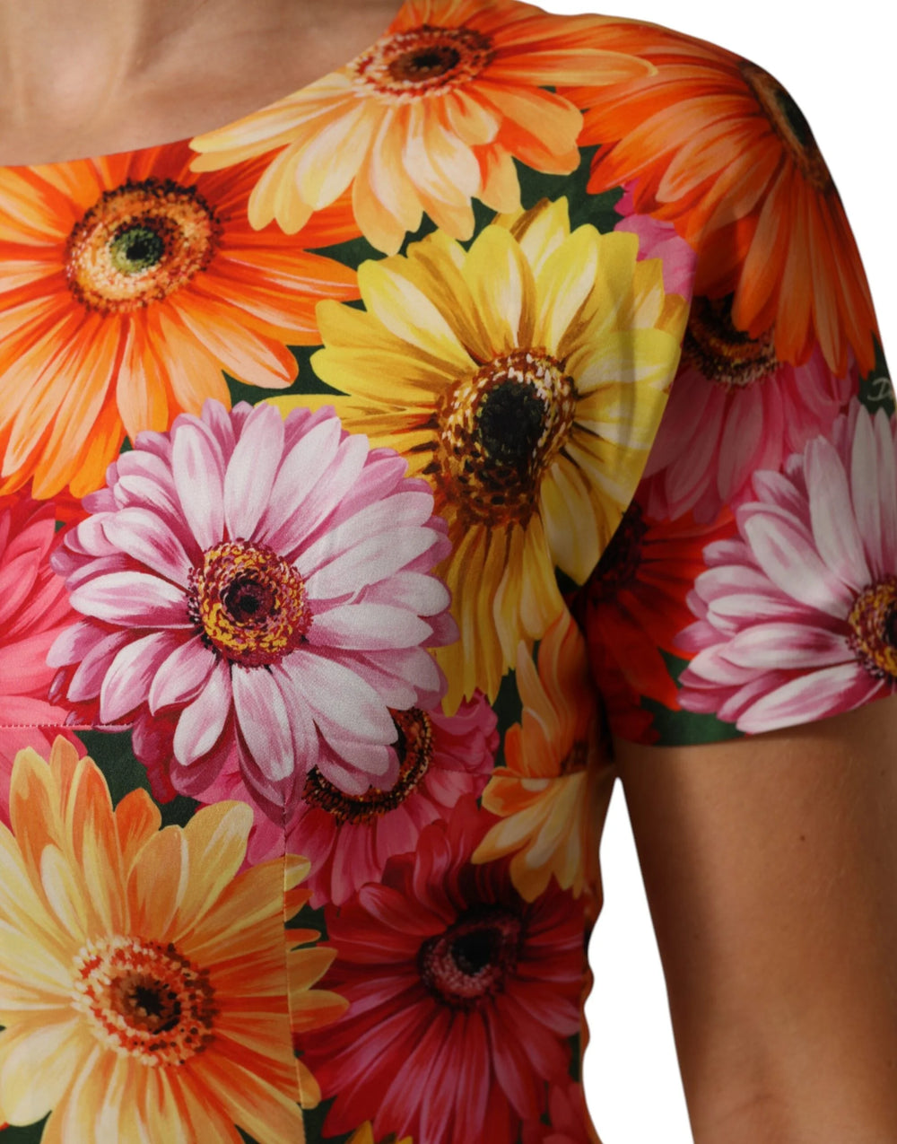 Dolce & Gabbana Multicolor Floral Print SilkSheath Midi Dress - IT40|S - Dresses