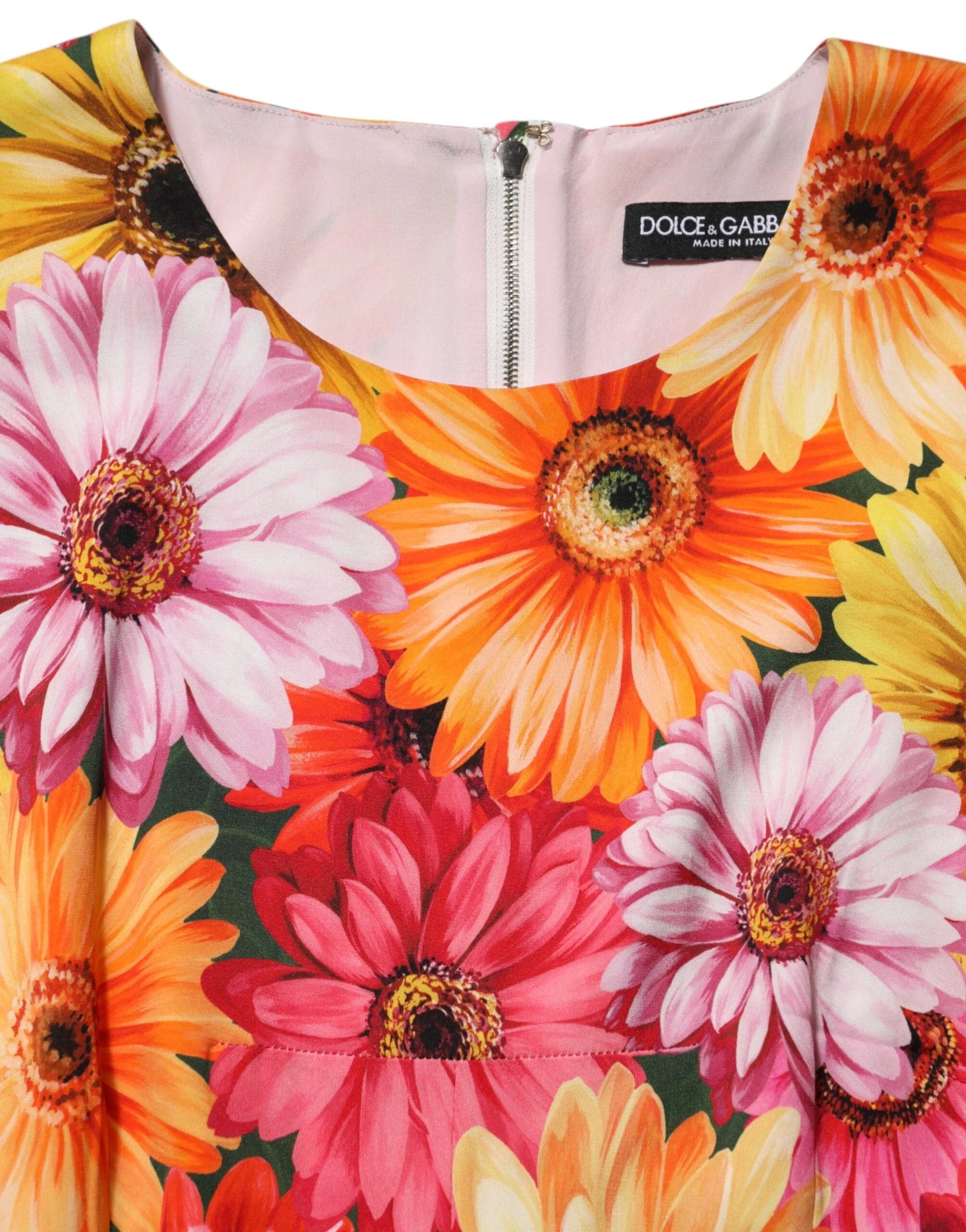 Dolce & Gabbana Multicolor Floral Print SilkSheath Midi Dress - IT40|S - Dresses