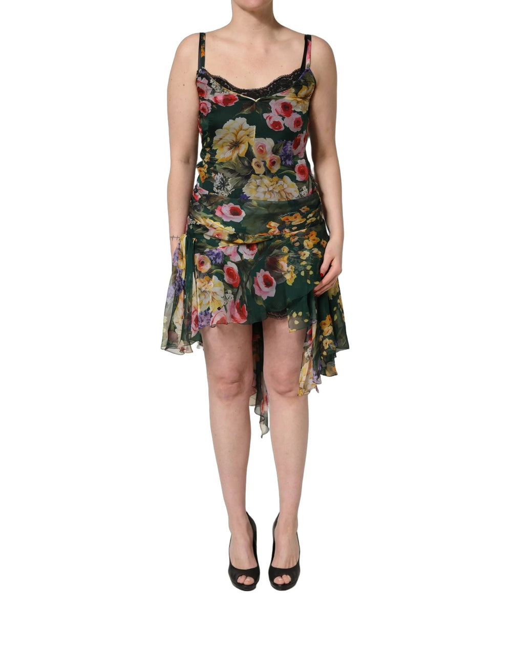 Dolce & Gabbana Multicolor Floral Print Sleeveless Mini Dress - IT40|S