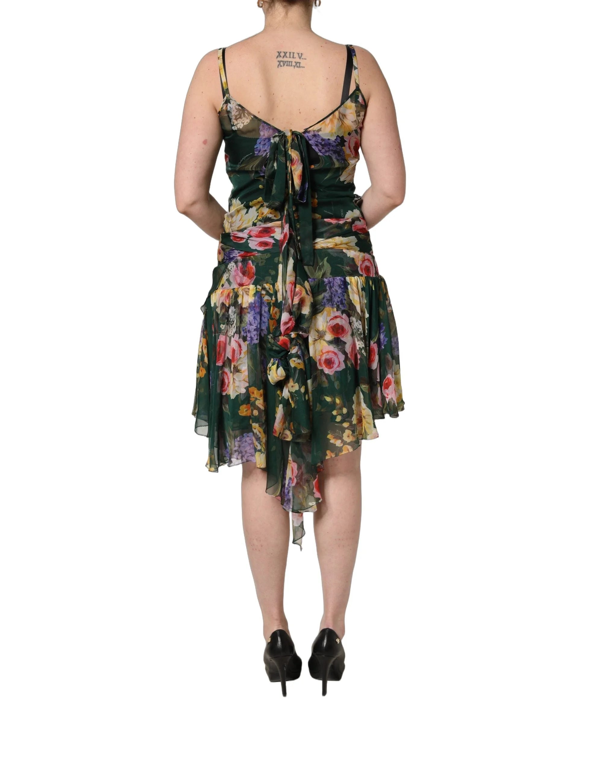 Dolce & Gabbana Multicolor Floral Print Sleeveless Mini Dress - IT40|S