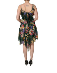 Dolce & Gabbana Multicolor Floral Print Sleeveless Mini Dress - IT40|S