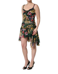 Dolce & Gabbana Multicolor Floral Print Sleeveless Mini Dress - IT40|S