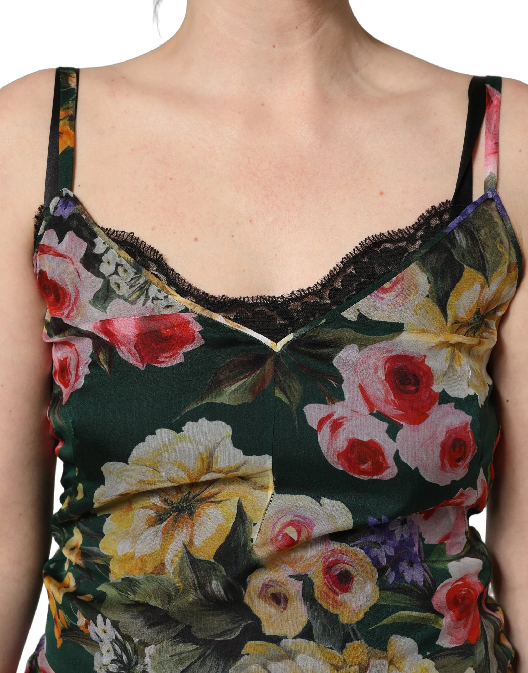 Dolce & Gabbana Multicolor Floral Print Sleeveless Mini Dress - IT40|S