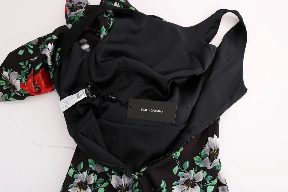 Dolce & Gabbana Multicolor Floral Print Stretch Sheath Long Dress - IT40|S - Dresses