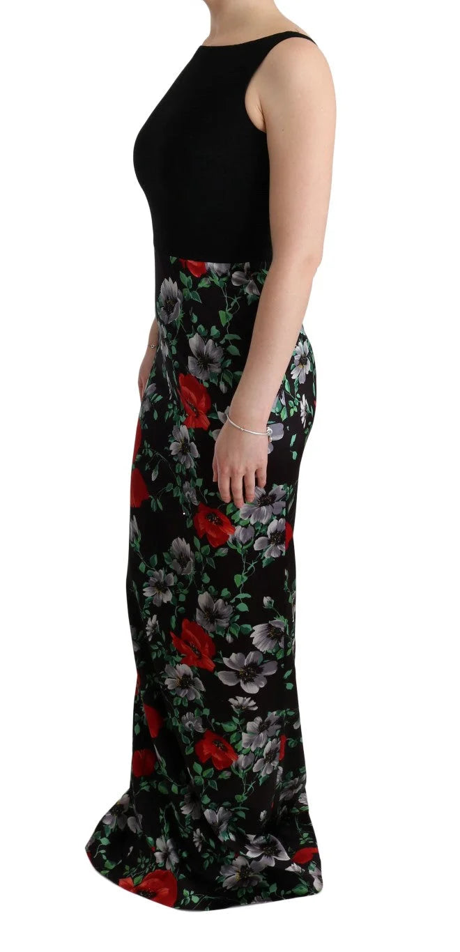 Dolce & Gabbana Multicolor Floral Print Stretch Sheath Long Dress - IT40|S - Dresses