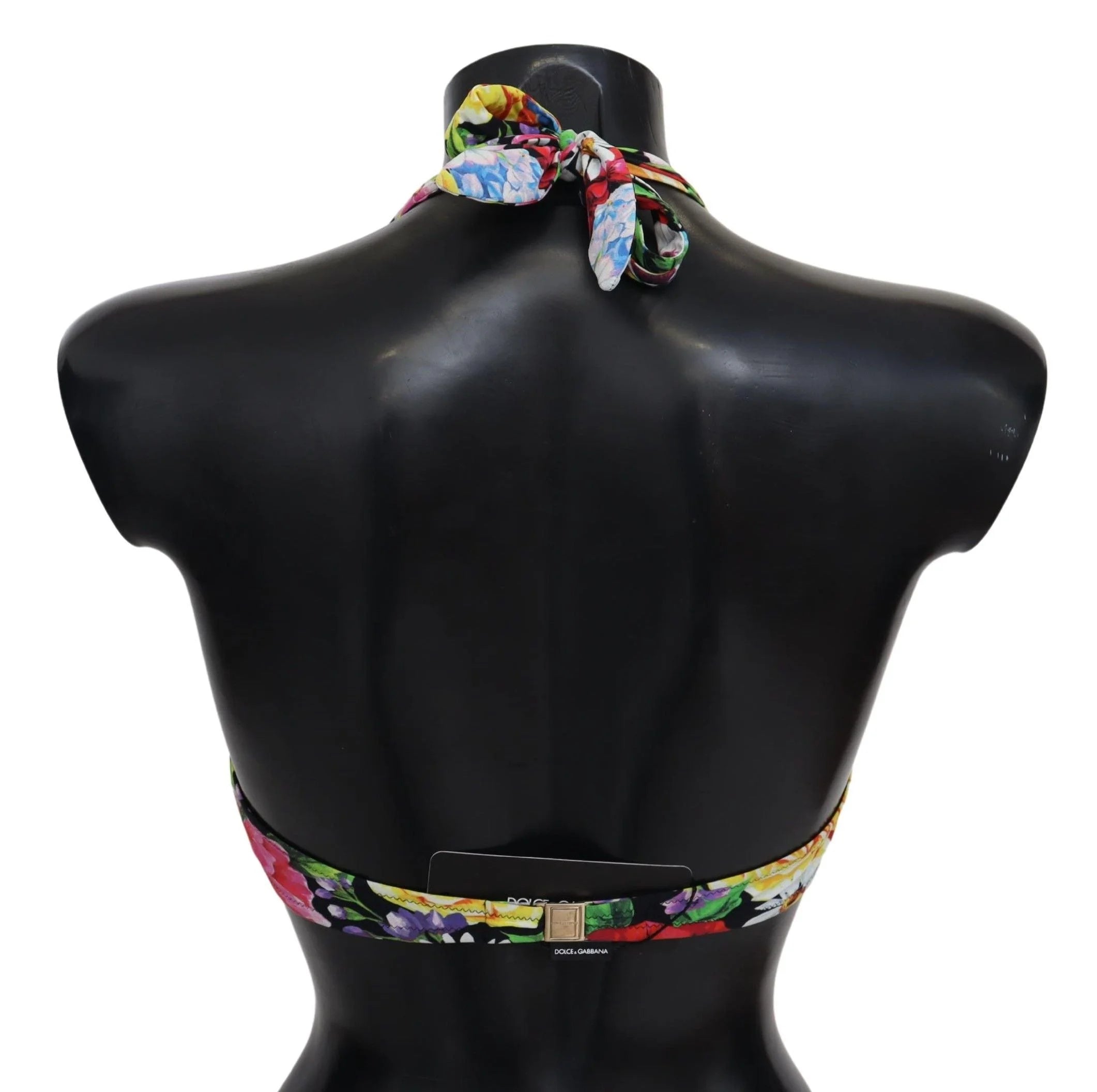 Dolce & Gabbana Multicolor Floral Print Swimwear Bikini Tops - IT1 | XS - Swimwear Tops