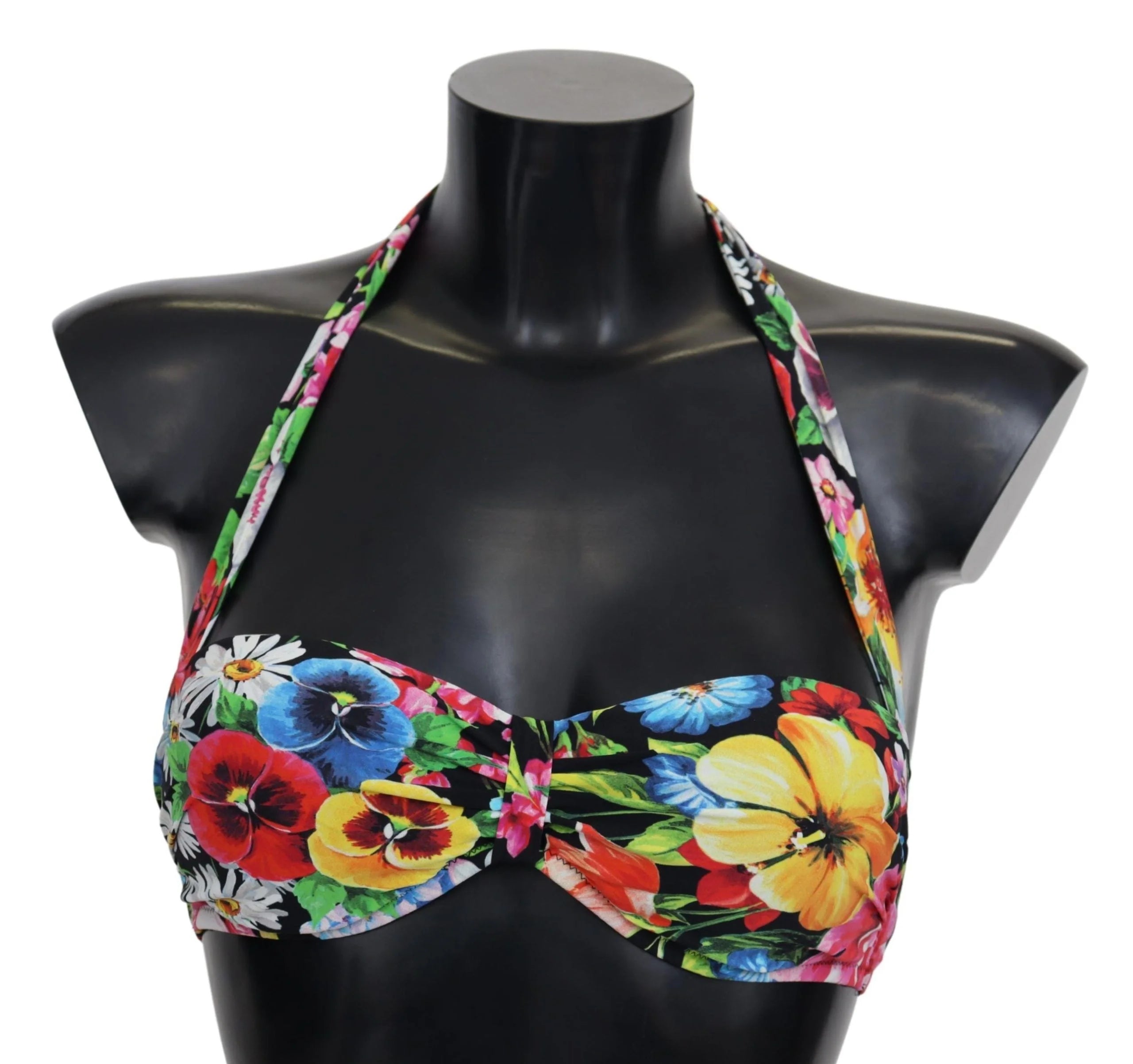 Dolce & Gabbana Multicolor Floral Print Swimwear Bikini Tops - IT1 | XS - Swimwear Tops