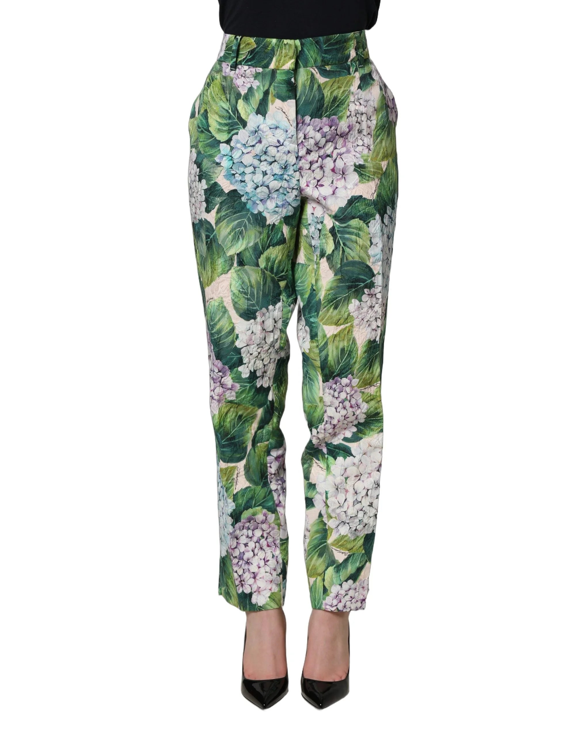 Dolce & Gabbana Multicolor Floral Print Tapered Trouser Pants - IT40|S