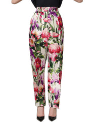 Dolce & Gabbana Multicolor Floral Print Tapered Trouser Pants - IT40|S