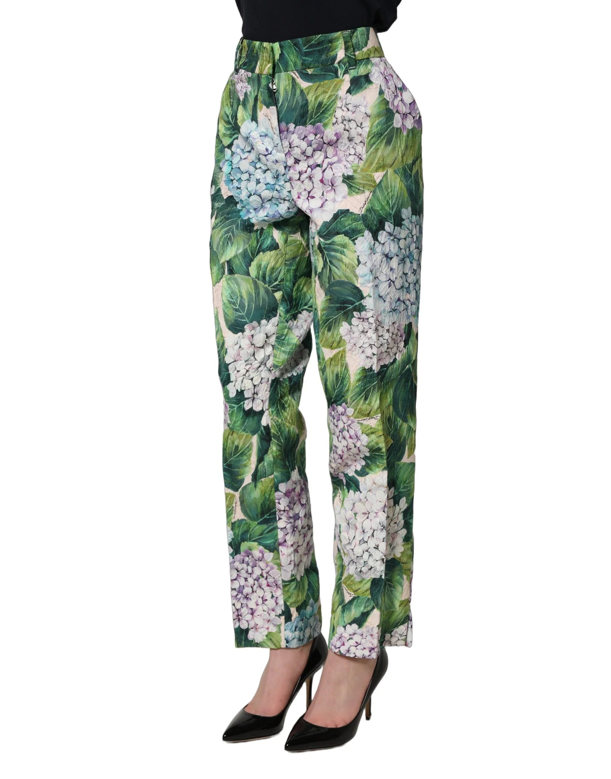 Dolce & Gabbana Multicolor Floral Print Tapered Trouser Pants - IT40|S