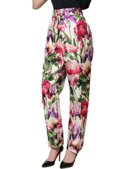 Dolce & Gabbana Multicolor Floral Print Tapered Trouser Pants - IT40|S