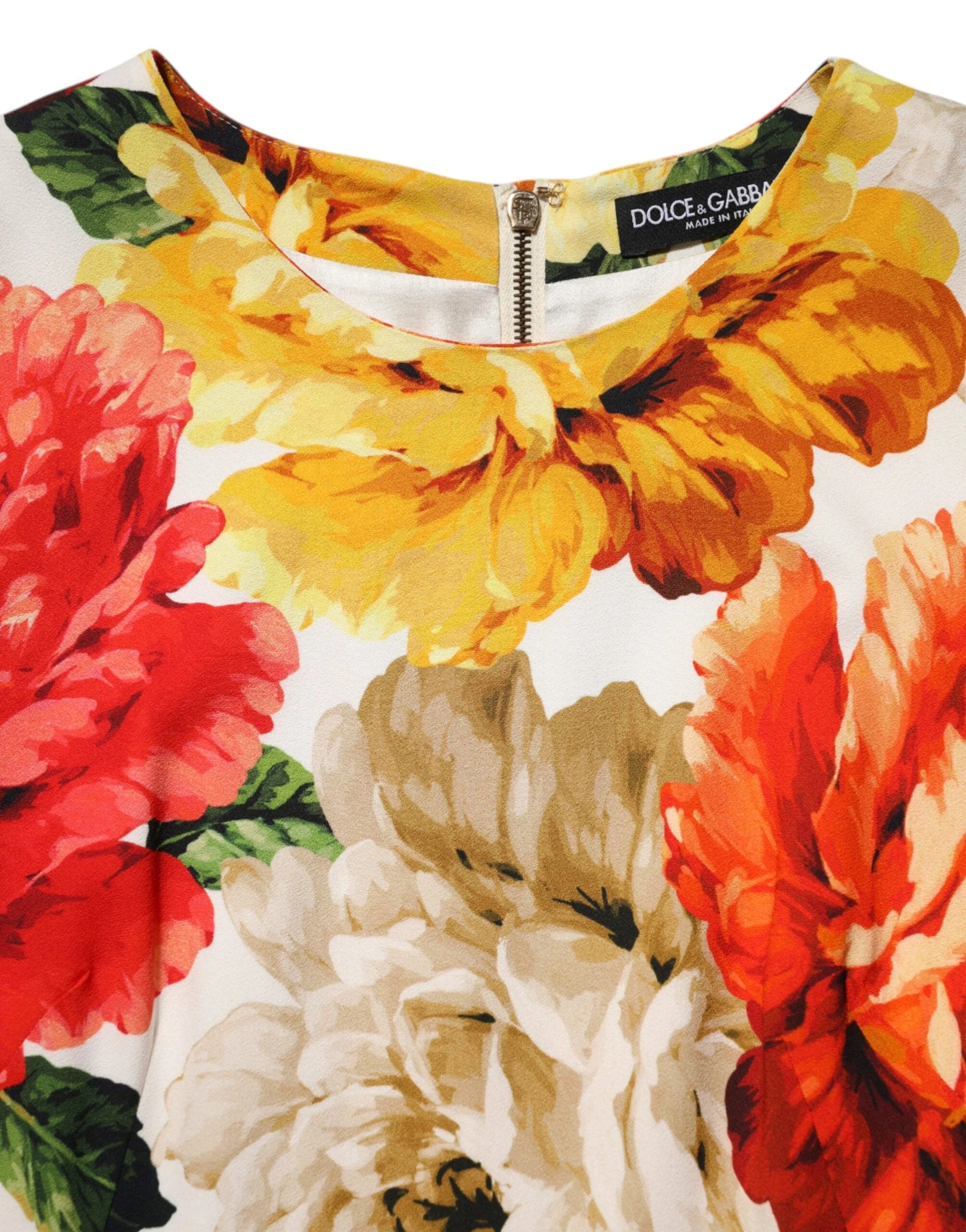 Dolce & Gabbana Multicolor Floral Print Viscose Sheath Dress - Dresses