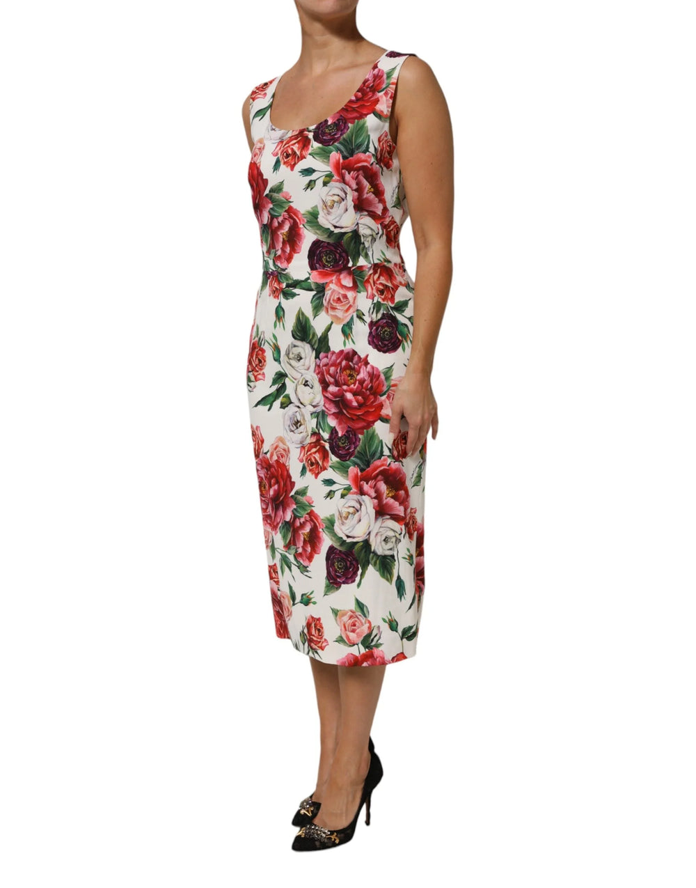 Dolce & Gabbana Multicolor Floral Print Viscose Sheath Dress - Dresses