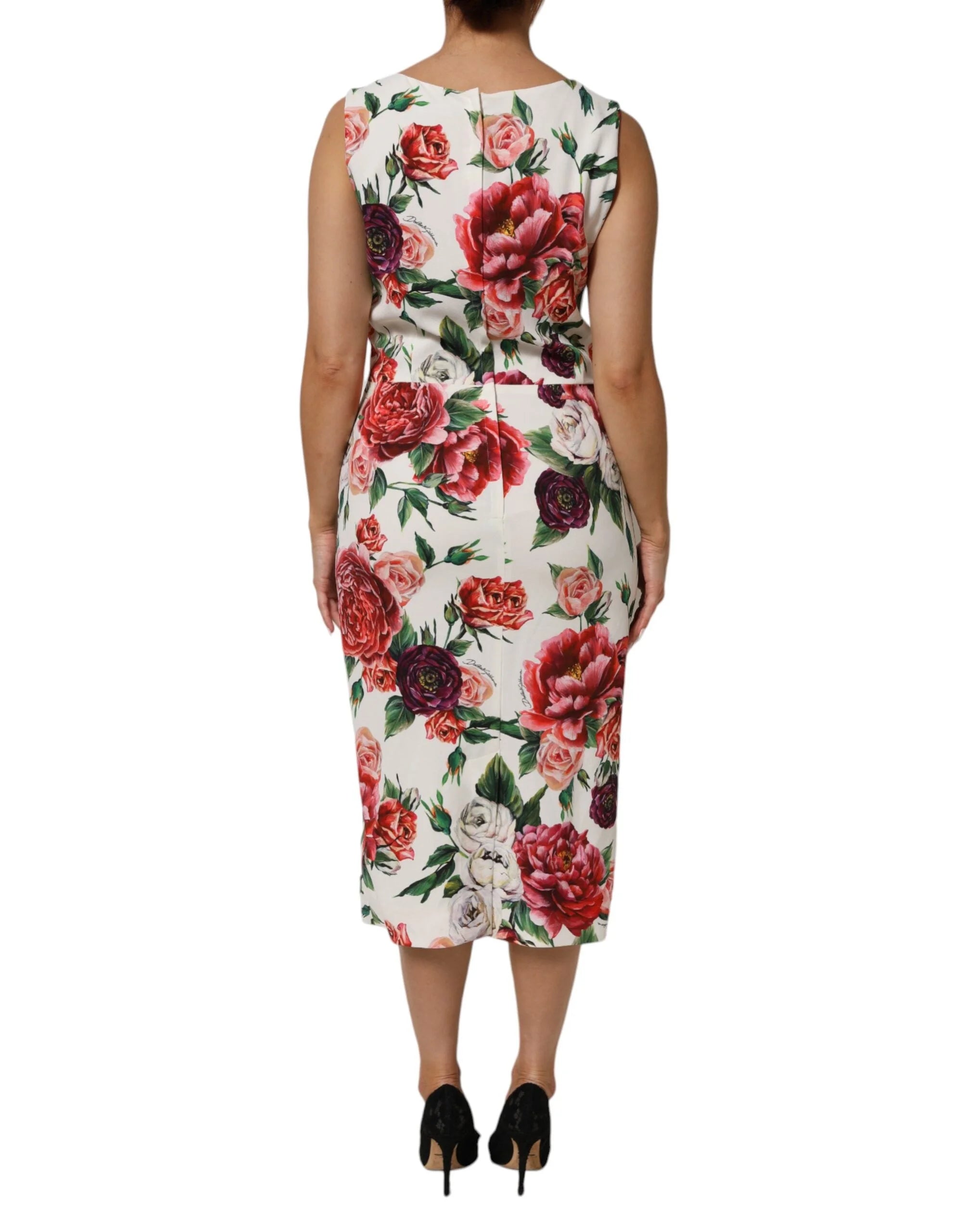 Dolce & Gabbana Multicolor Floral Print Viscose Sheath Dress - Dresses