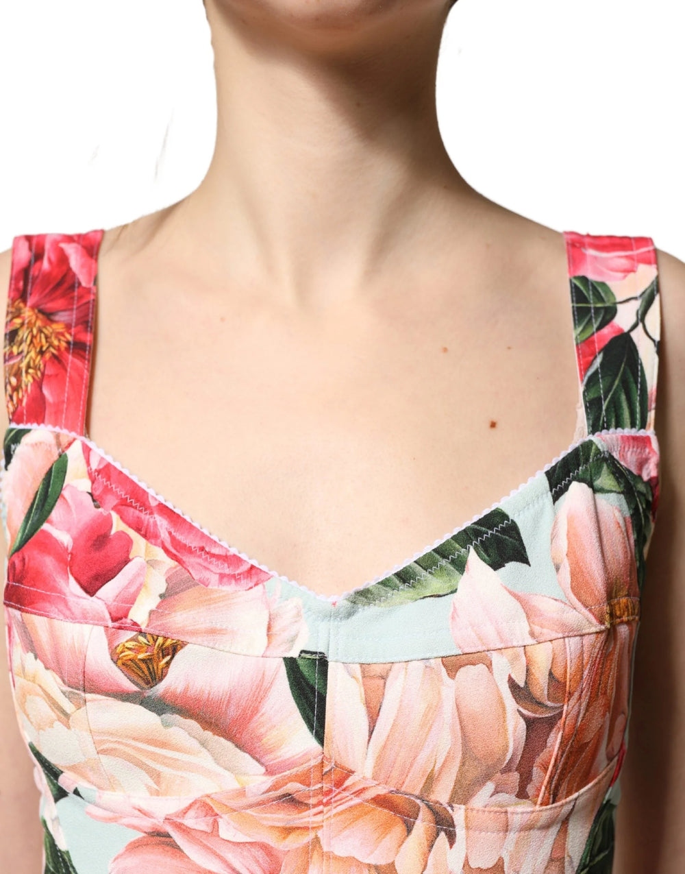Dolce & Gabbana Multicolor Floral Print Viscose Sheath Dress - IT36|XXS