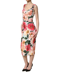 Dolce & Gabbana Multicolor Floral Print Viscose Sheath Dress - IT36|XXS