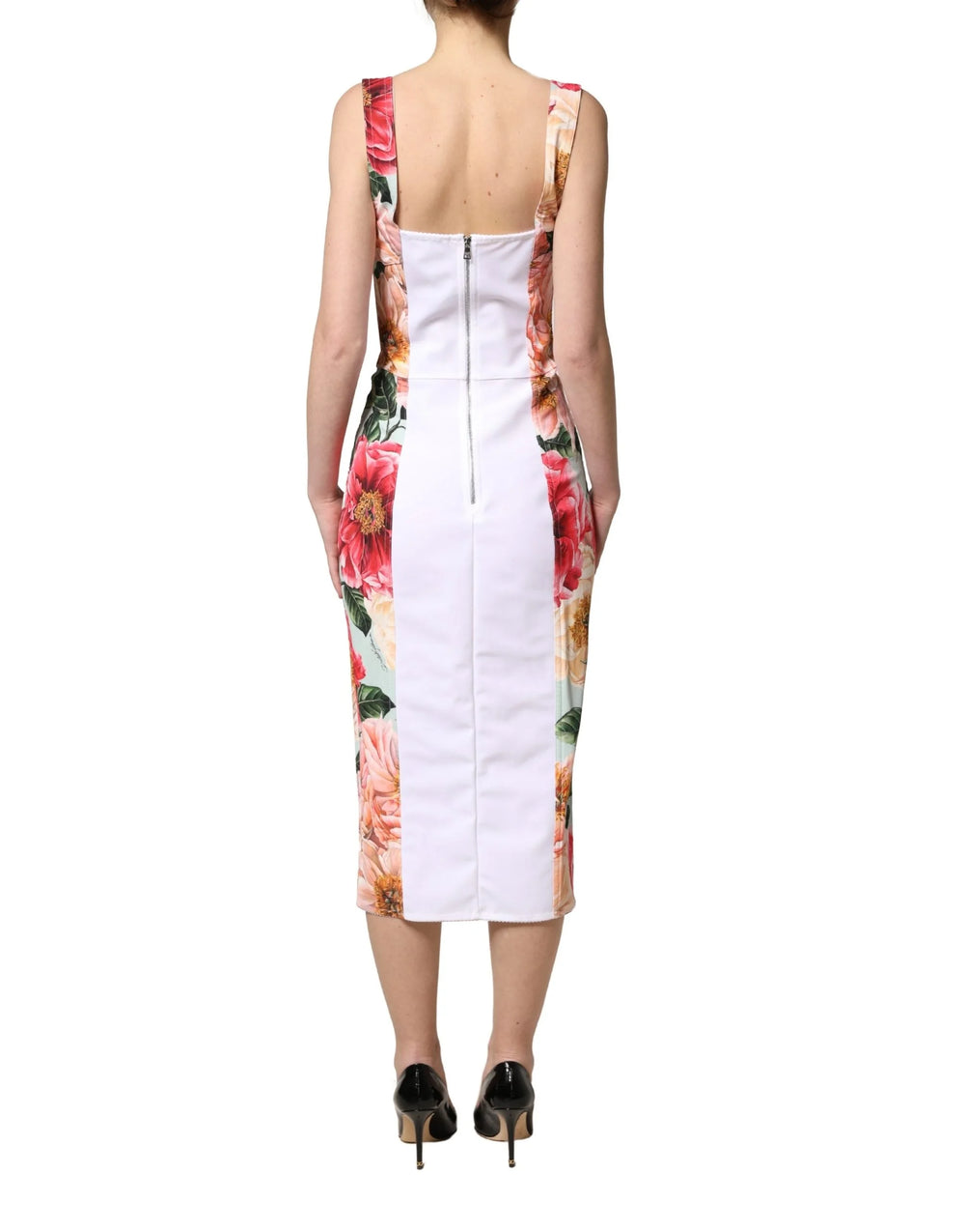Dolce & Gabbana Multicolor Floral Print Viscose Sheath Dress - IT36|XXS