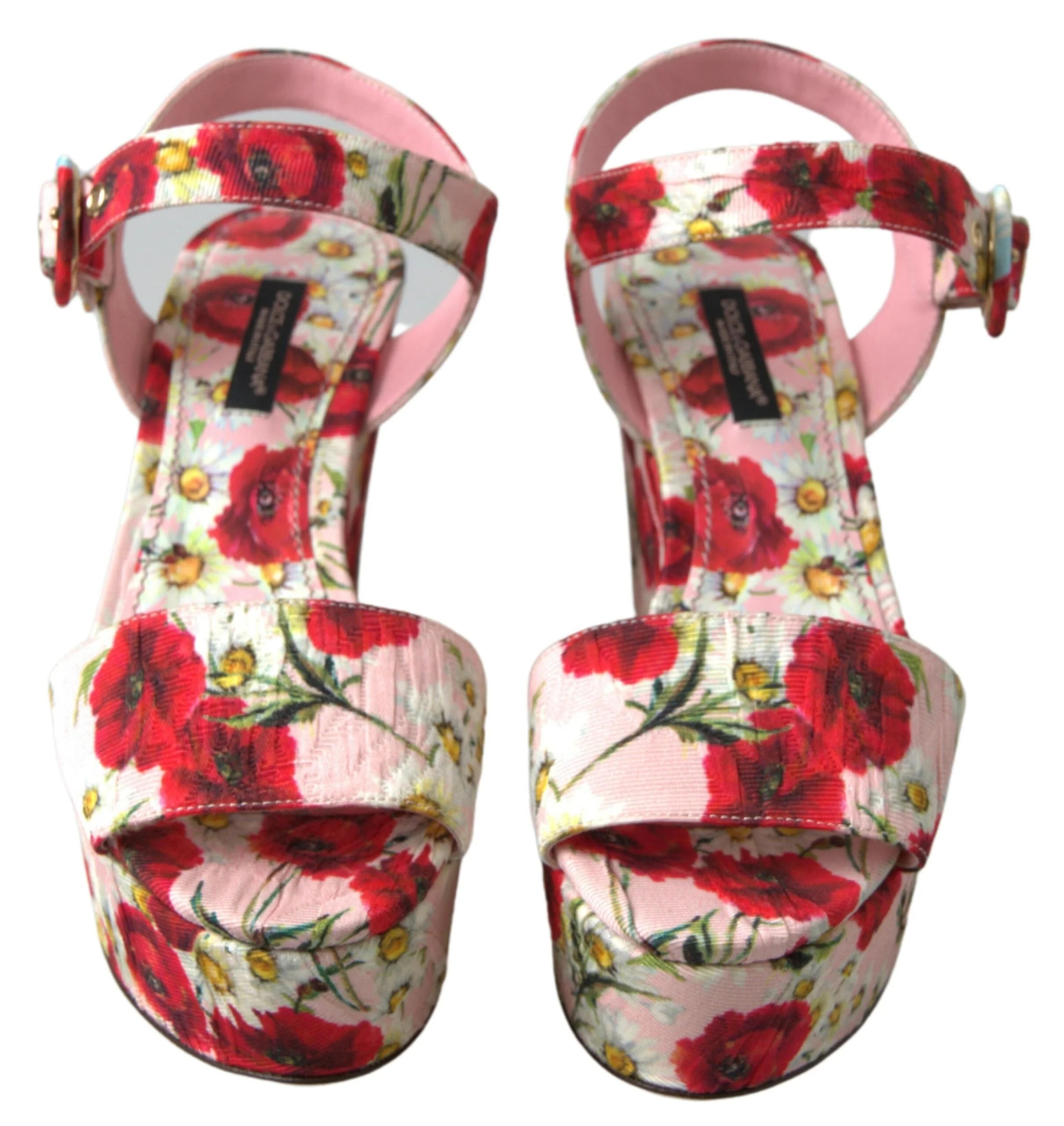 Dolce & Gabbana Multicolor floral print Wedges Floral Ankle Strap Sandals - Sandals
