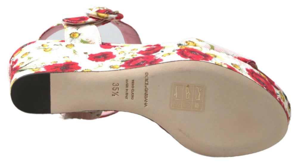 Dolce & Gabbana Multicolor floral print Wedges Floral Ankle Strap Sandals - Sandals