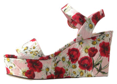 Dolce & Gabbana Multicolor floral print Wedges Floral Ankle Strap Sandals - Sandals