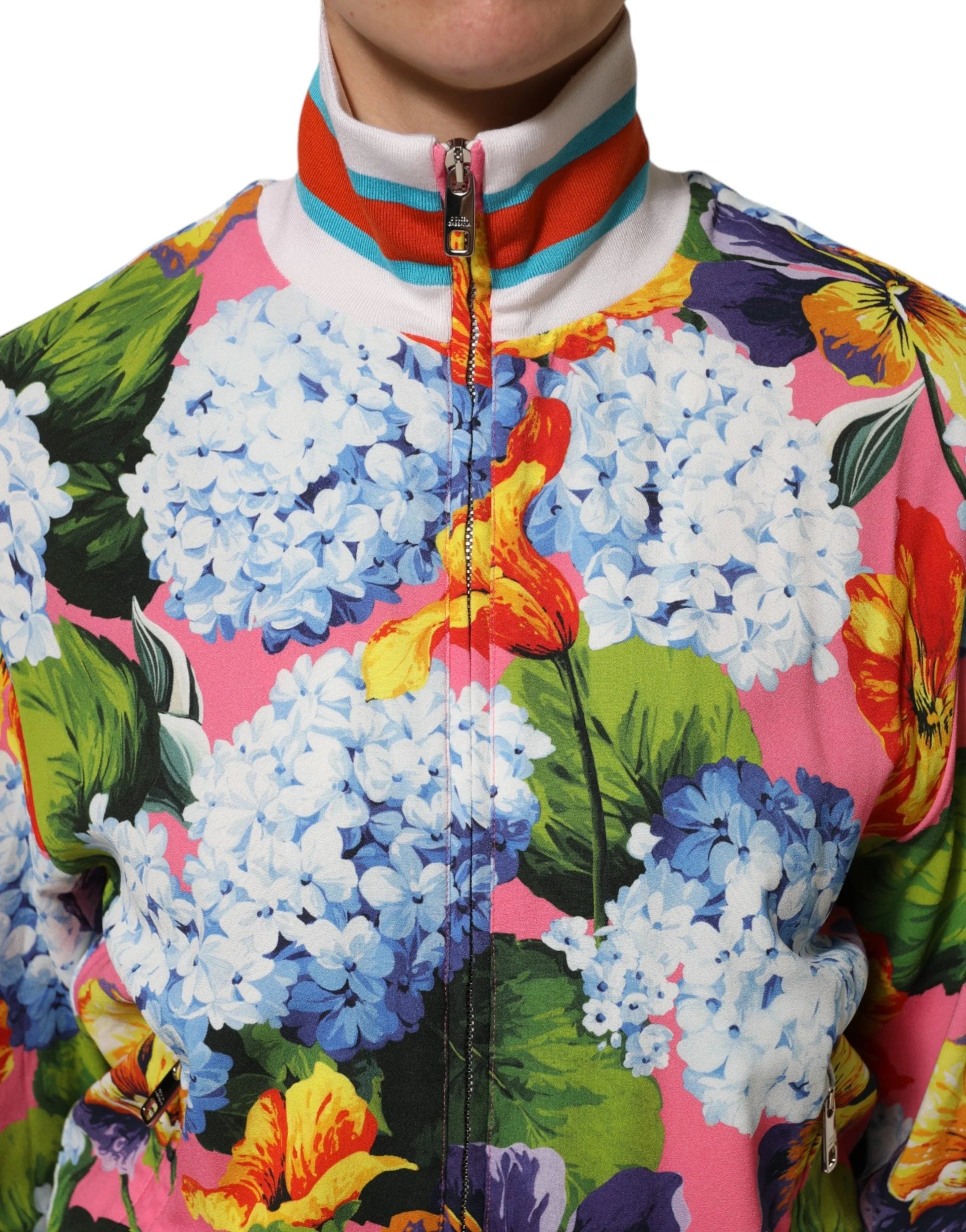 Dolce & Gabbana Multicolor Floral Print Zip Cardigan Jacket - IT36 | XS - Track Jackets
