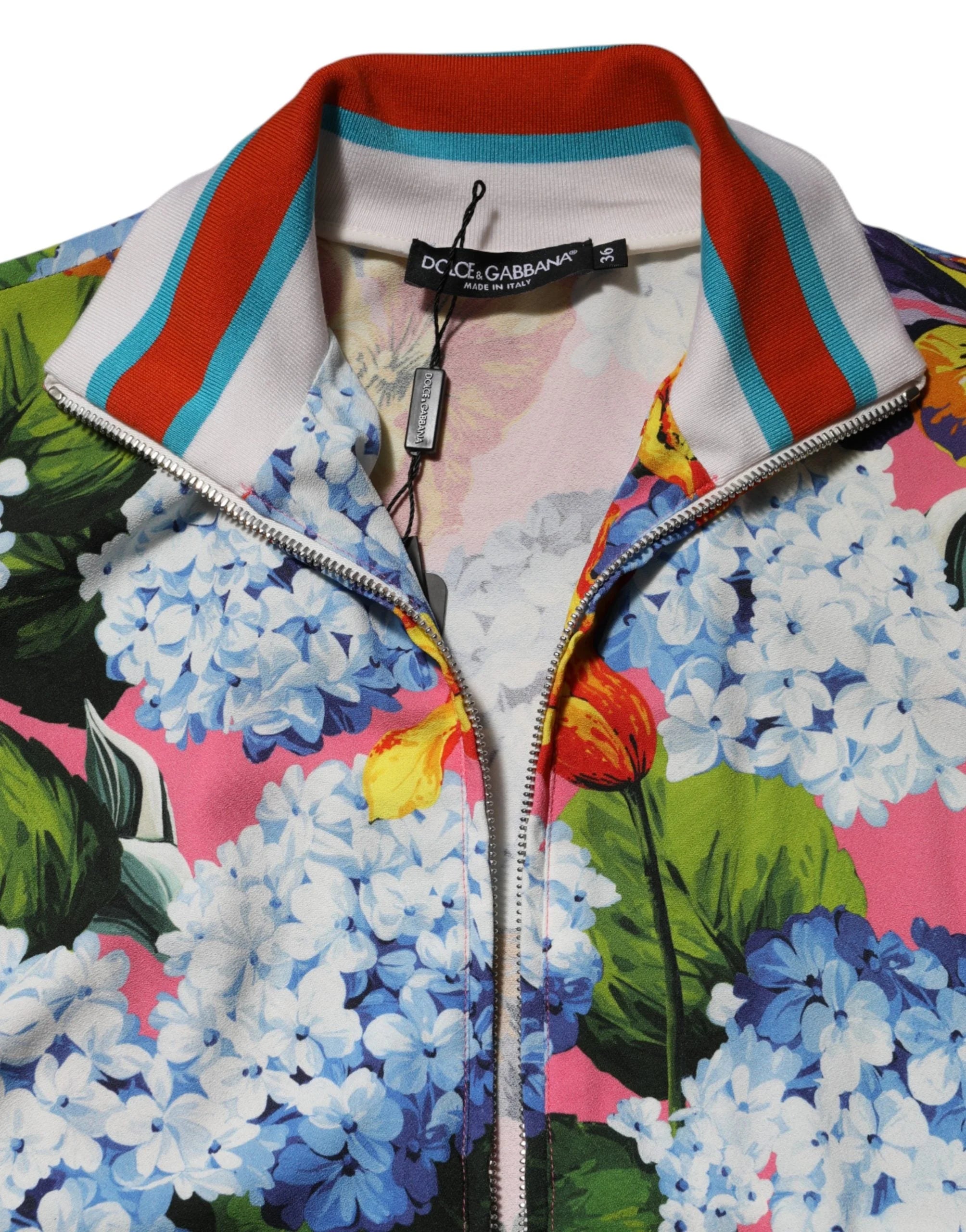 Dolce & Gabbana Multicolor Floral Print Zip Cardigan Jacket - IT36 | XS - Track Jackets