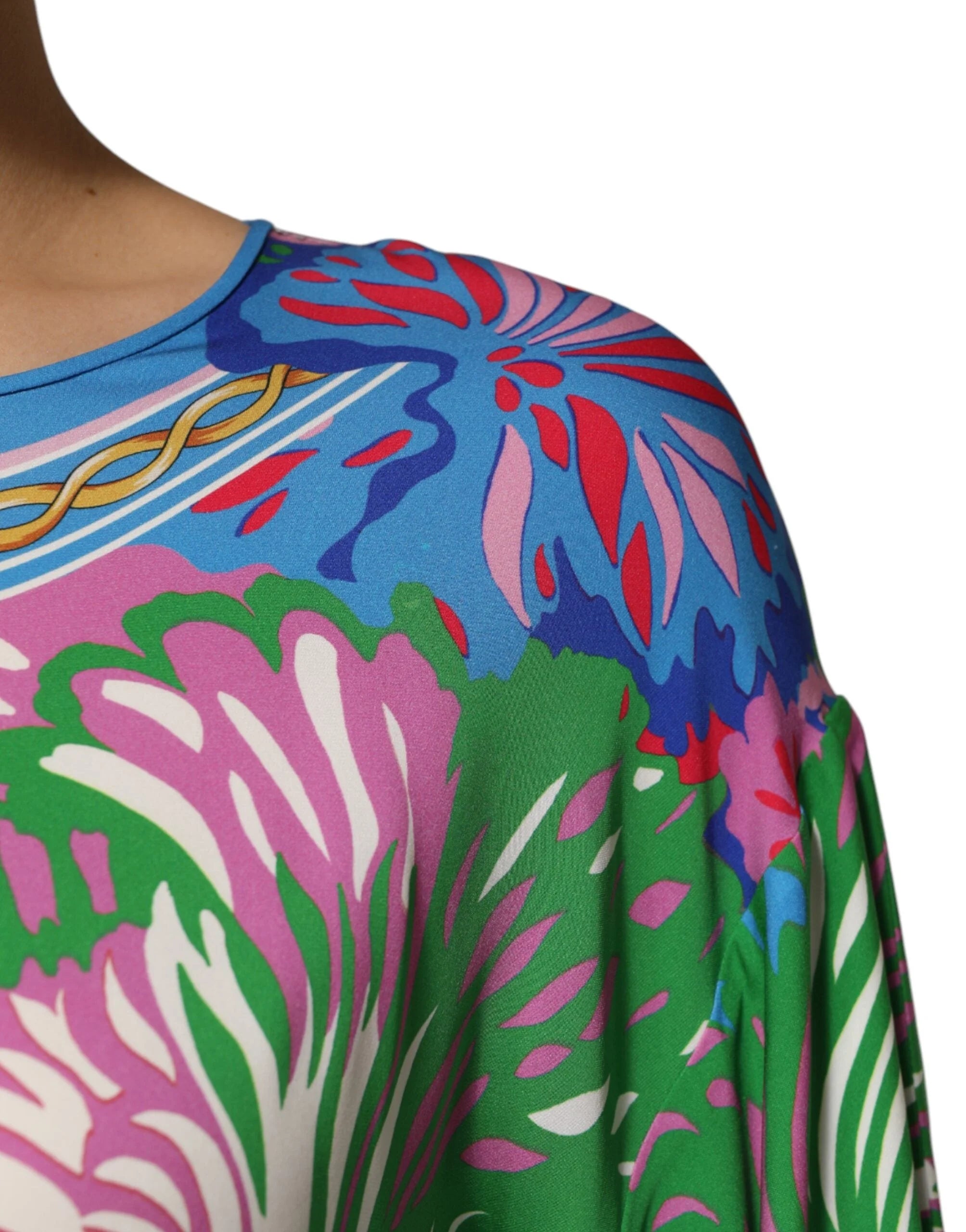 Dolce & Gabbana Multicolor Floral Printed Tunic Blouse Top - Tunics