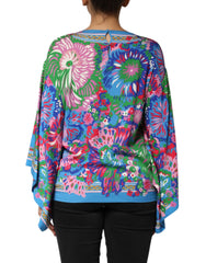 Dolce & Gabbana Multicolor Floral Printed Tunic Blouse Top - Tunics