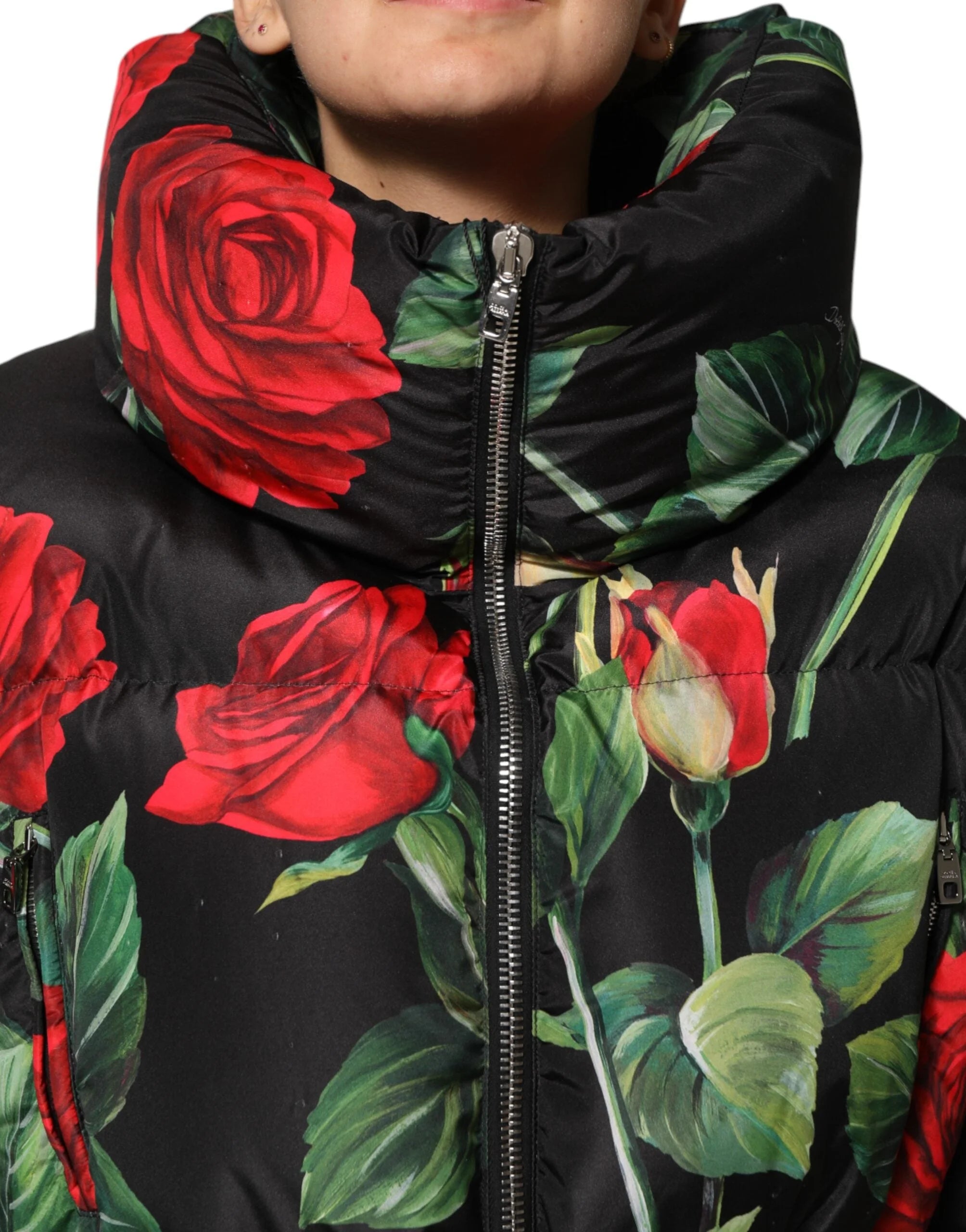 Dolce & Gabbana Multicolor Floral Puffer Coat Full Zip Jacket - IT42|M