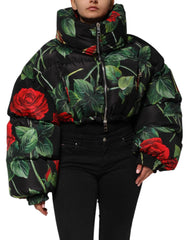 Dolce & Gabbana Multicolor Floral Puffer Coat Full Zip Jacket - IT42|M