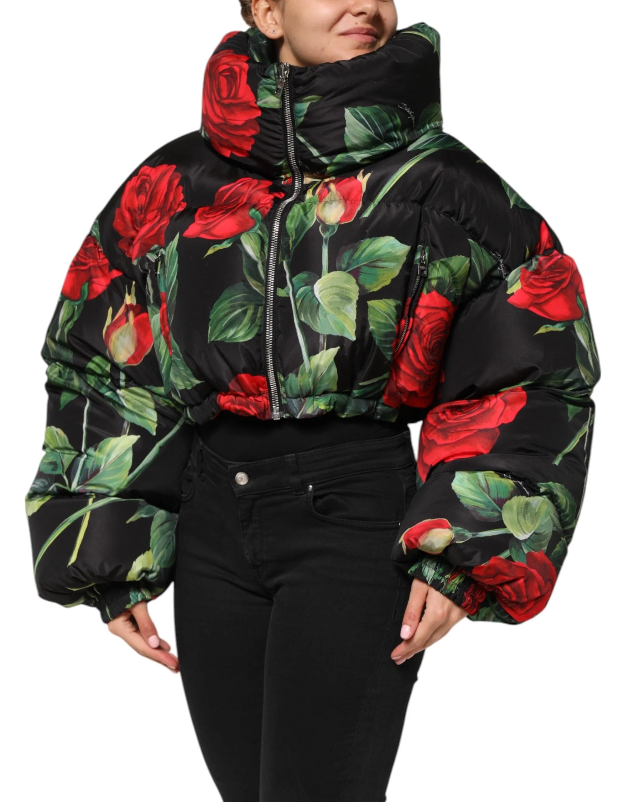 Dolce & Gabbana Multicolor Floral Puffer Coat Full Zip Jacket - IT42|M - Puffer Jackets