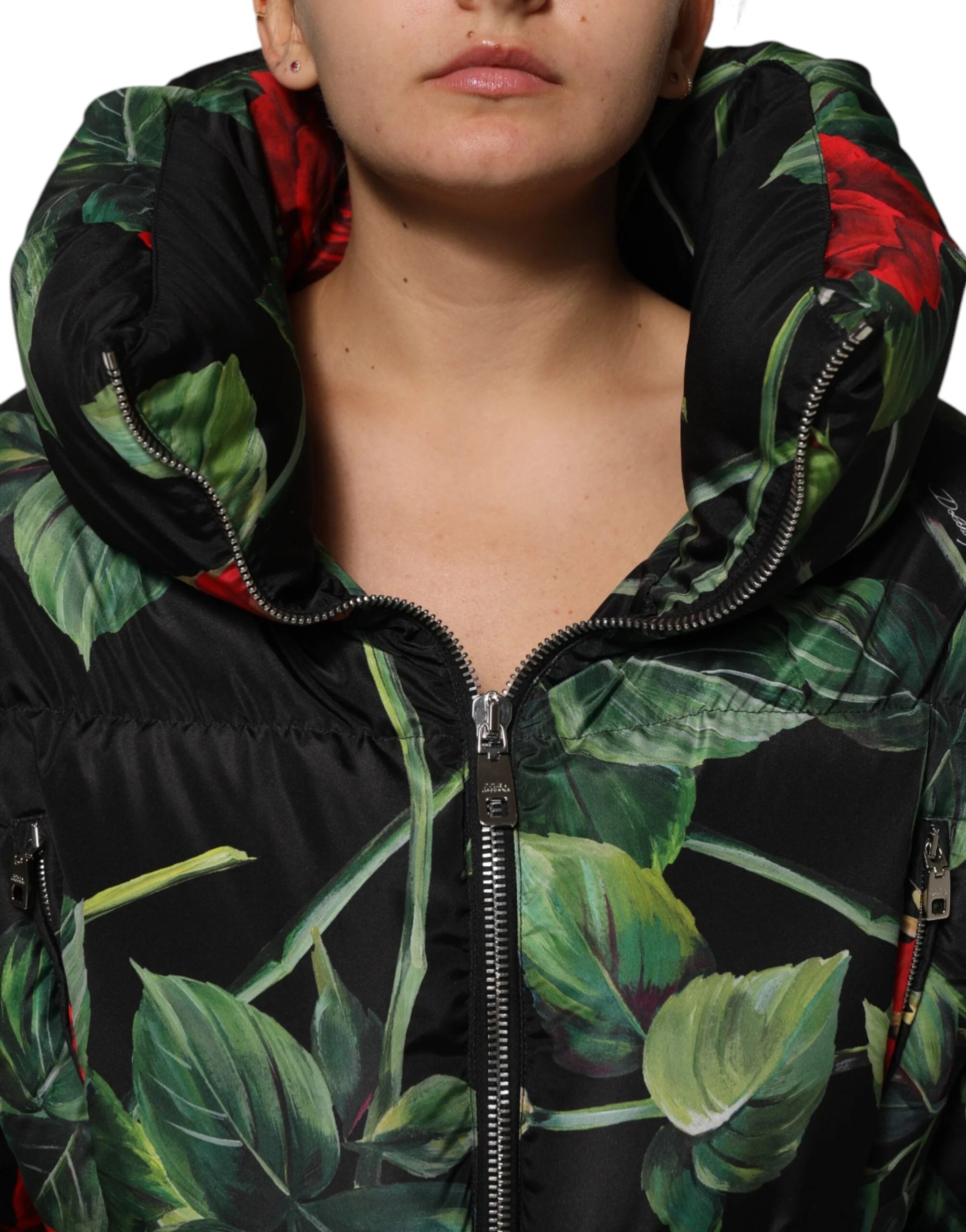 Dolce & Gabbana Multicolor Floral Puffer Coat Full Zip Jacket - IT42|M