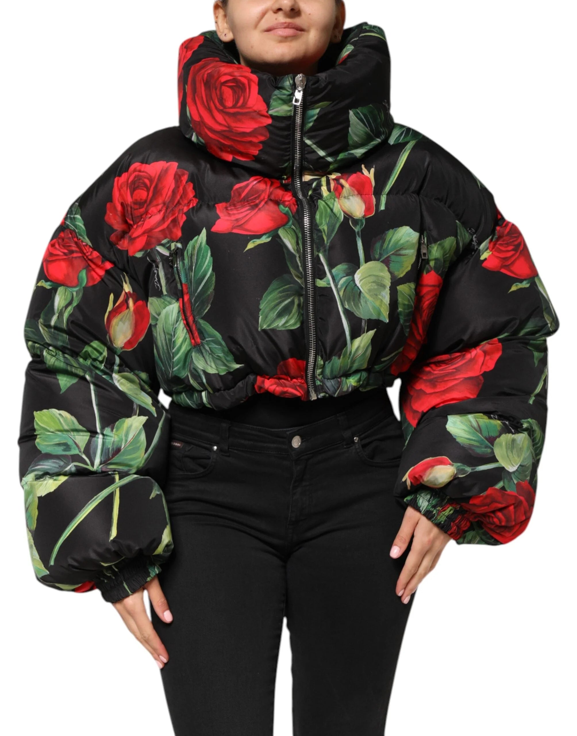 Dolce & Gabbana Multicolor Floral Puffer Coat Full Zip Jacket - IT42|M