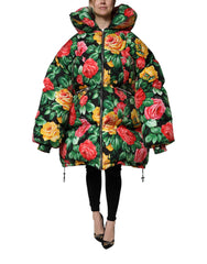 Dolce & Gabbana Multicolor Floral Puffer Hooded Jacket - IT42|M - Puffer Jackets