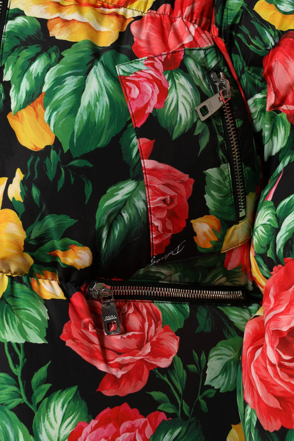 Dolce & Gabbana Multicolor Floral Puffer Hooded Jacket - IT42|M - Puffer Jackets