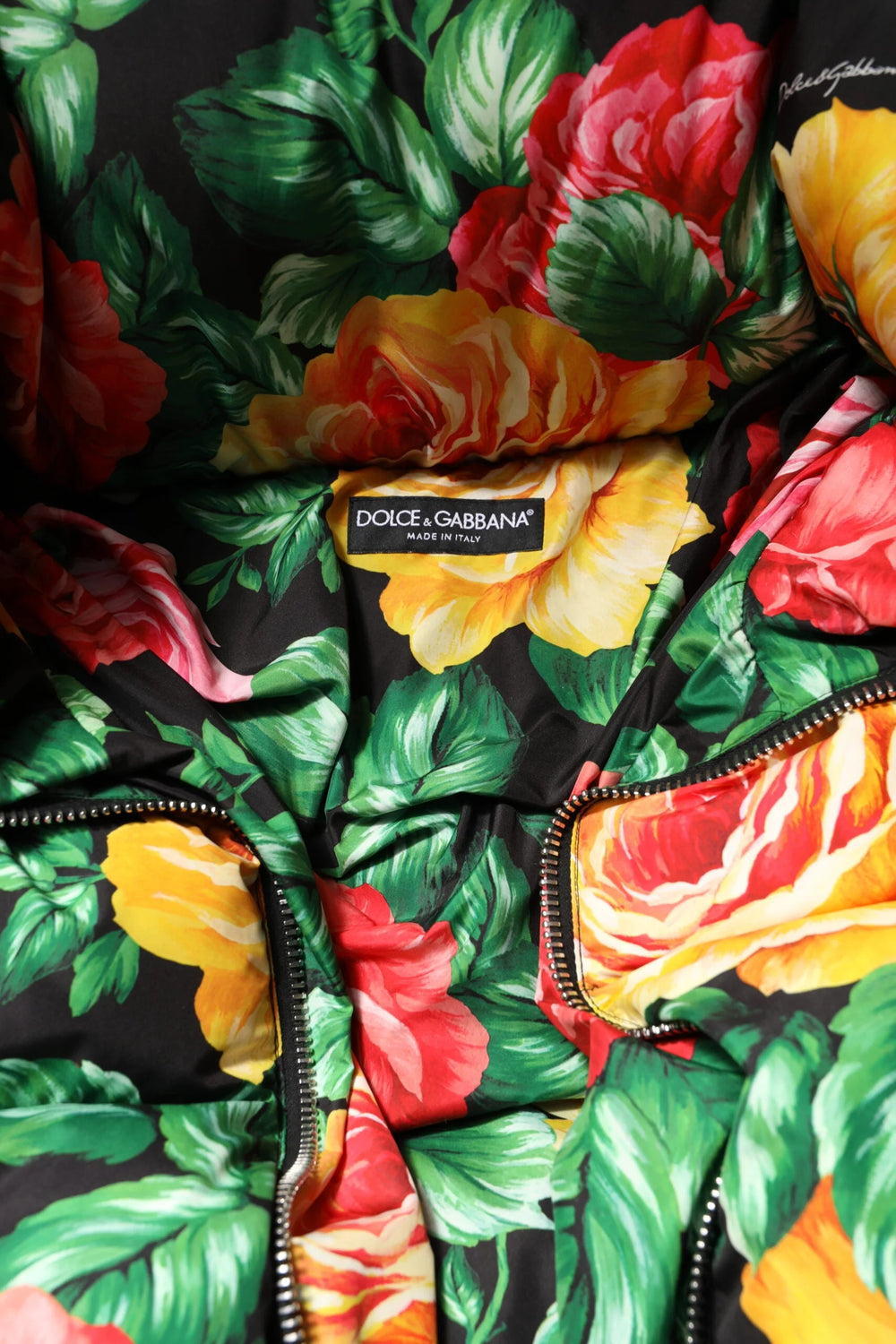Dolce & Gabbana Multicolor Floral Puffer Hooded Jacket - IT42|M - Puffer Jackets
