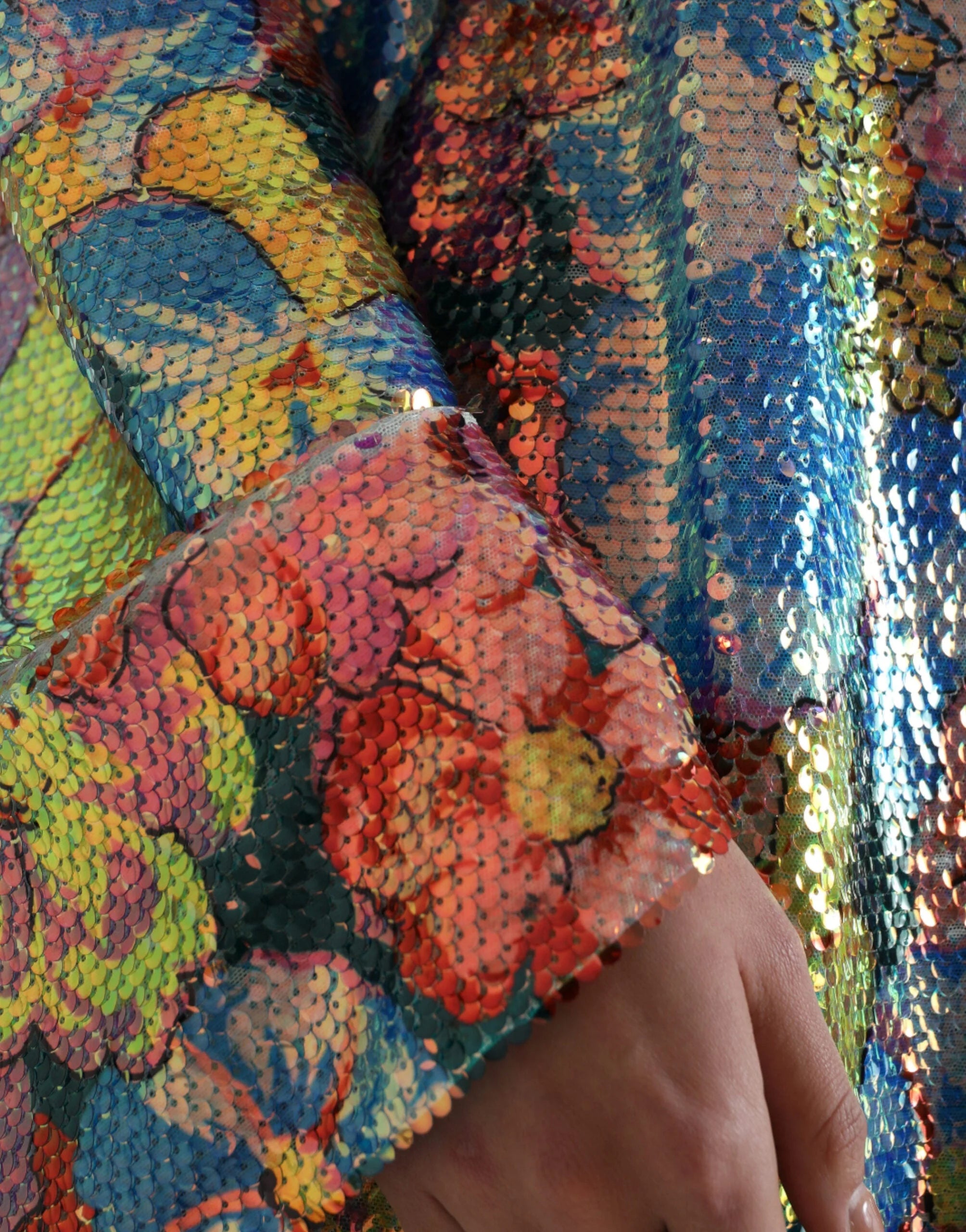 Dolce & Gabbana Multicolor Floral Sequined Shift Mini Dress - IT40|S - Dresses