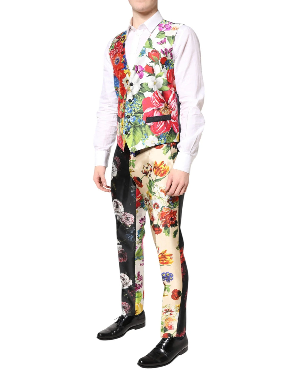 Dolce & Gabbana Multicolor Floral SICILIA Silk 3 Piece Suit - IT48 | M - Tuxedos
