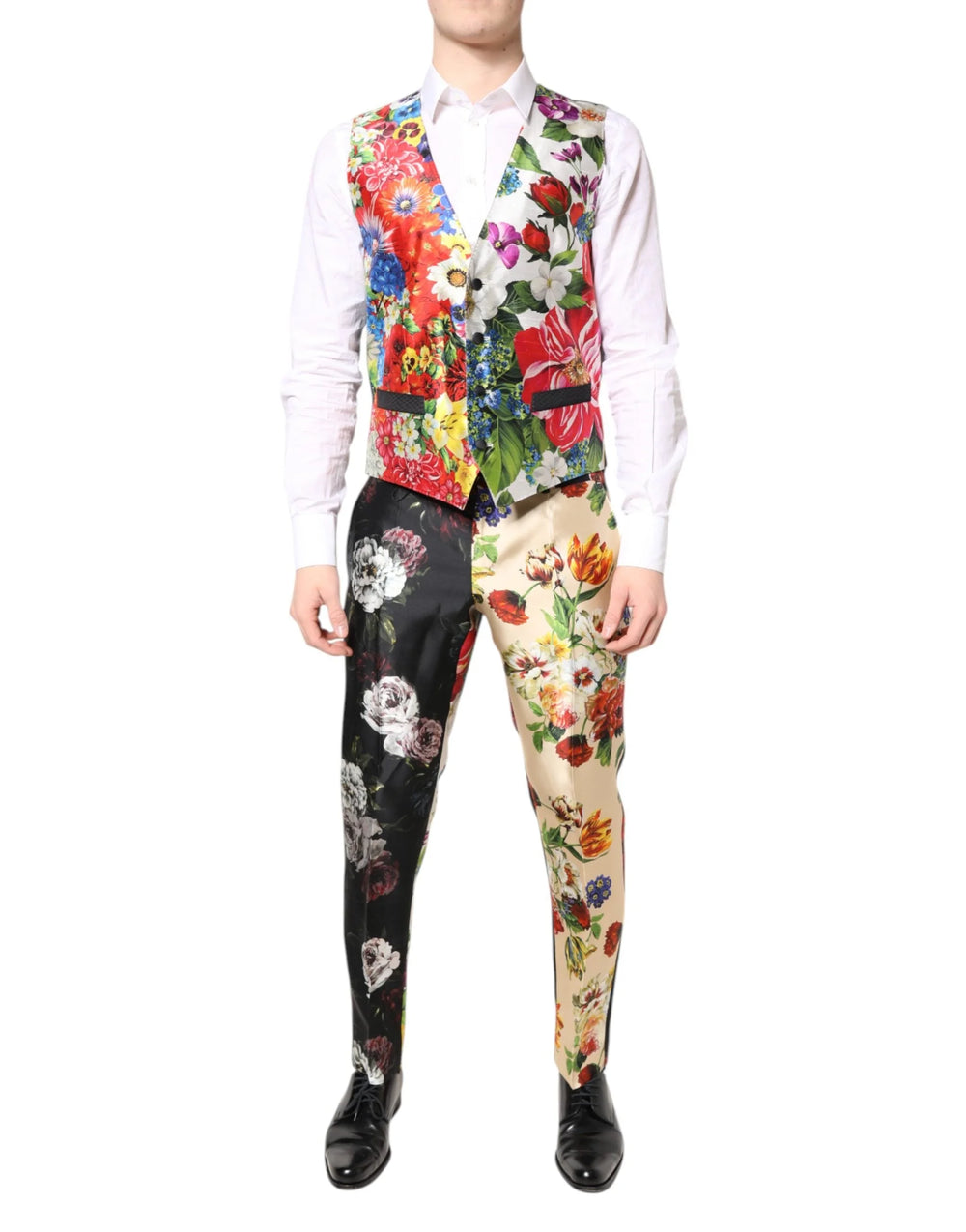 Dolce & Gabbana Multicolor Floral SICILIA Silk 3 Piece Suit - IT48 | M - Tuxedos