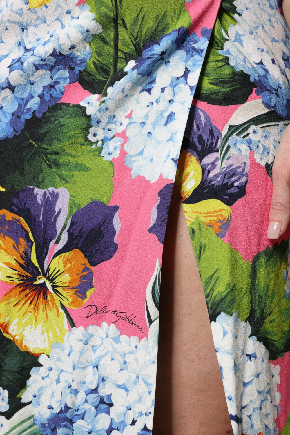 Dolce & Gabbana Multicolor Floral Side Slit Midi Dress - Dresses