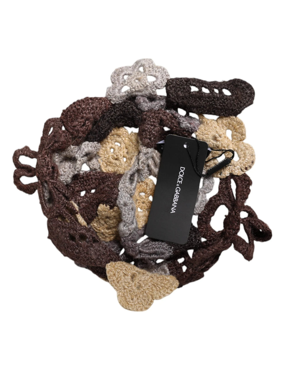 Dolce & Gabbana Multicolor Floral Silk Crochet Beanie Hat - Beanies