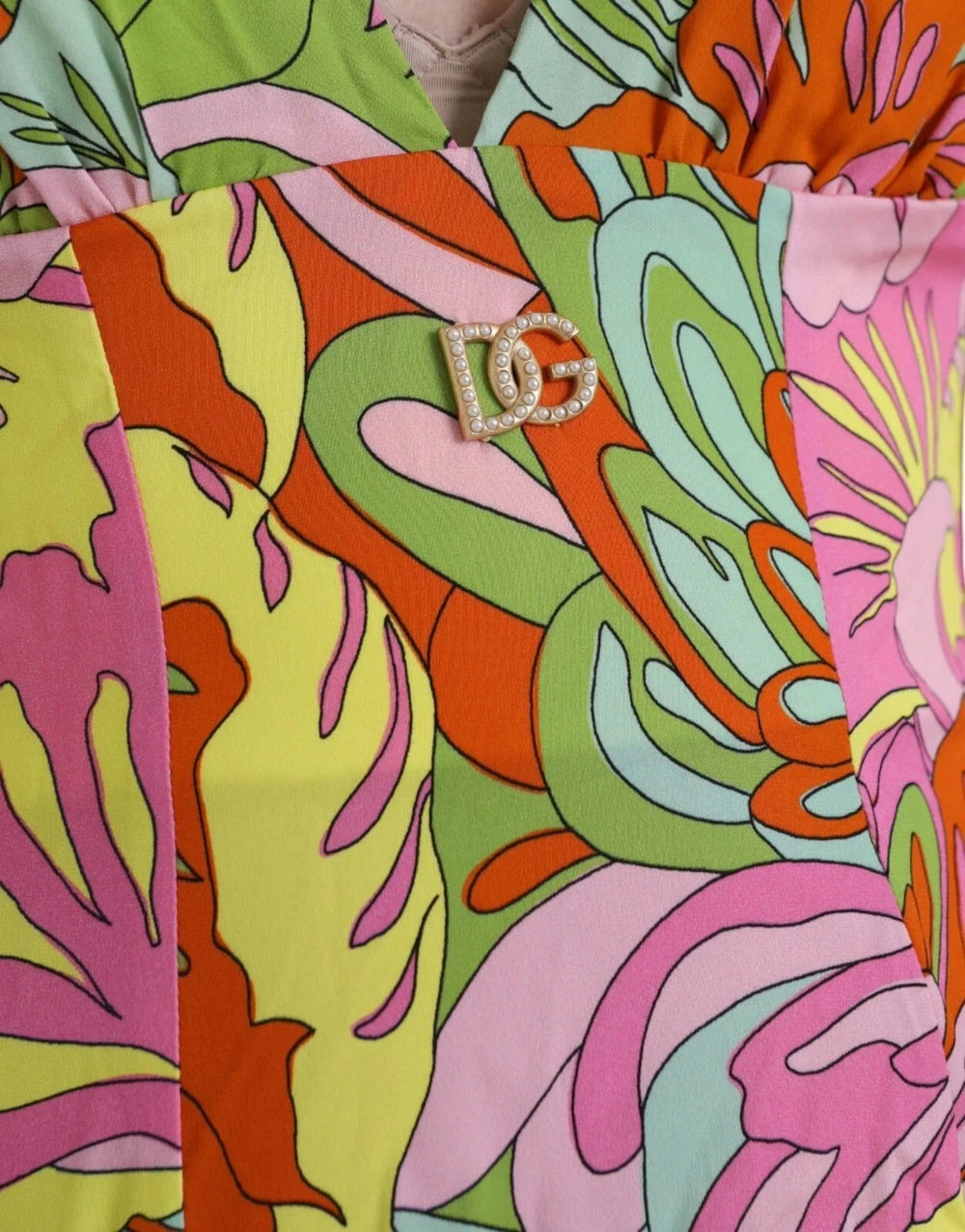 Dolce & Gabbana Multicolor Floral Silk Flared Mini Dress - Dresses